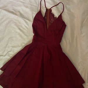red/maroon skater dress